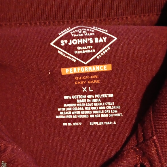 2- men's St. John's Bay one pocket quick dri polo shirts - Picture 3 of 7